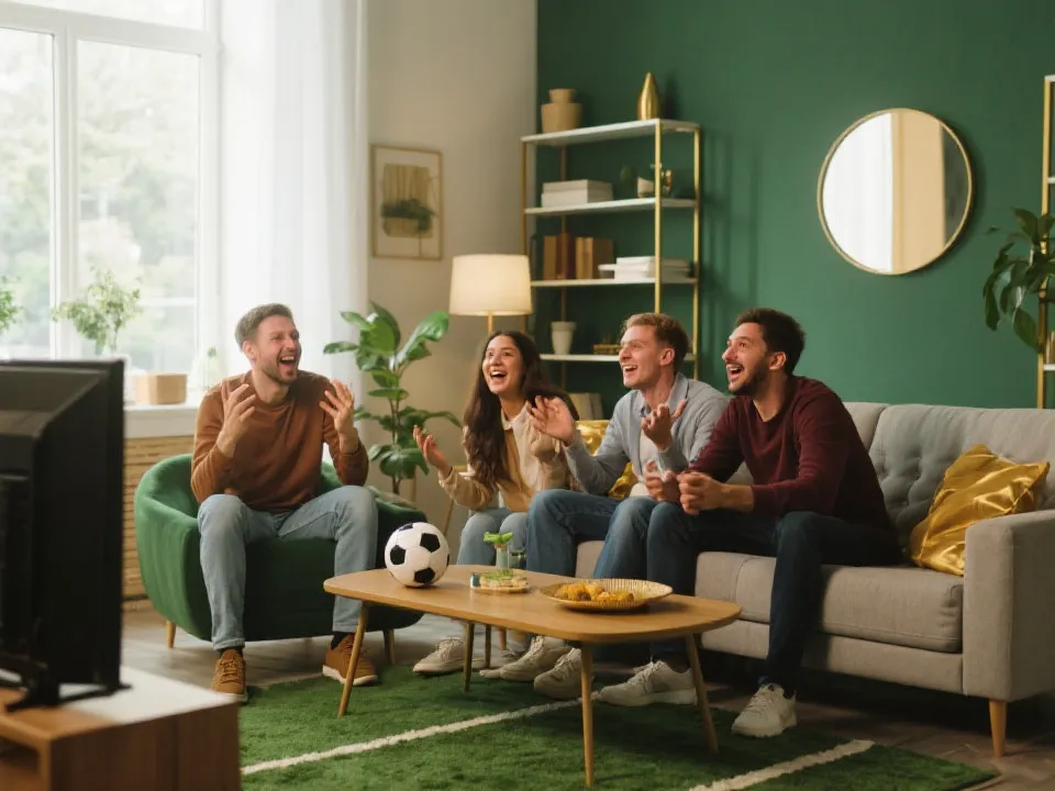 球迷围绕比赛进行讨论的场景图