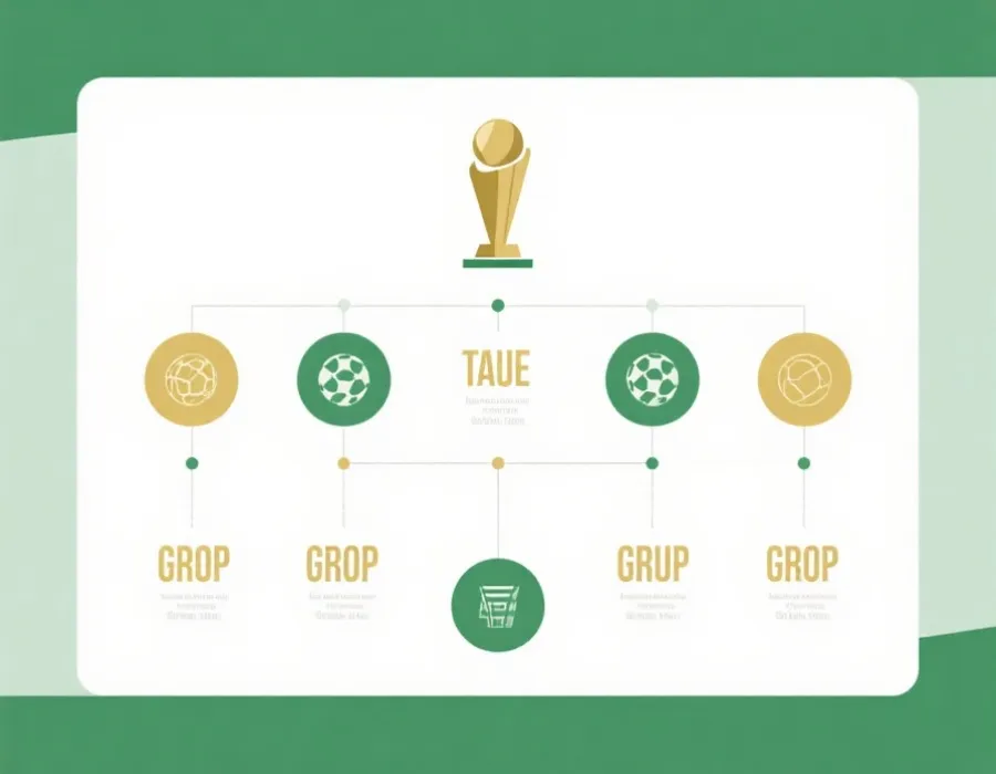 世界杯赛程阶段示意图（小组赛到决赛）